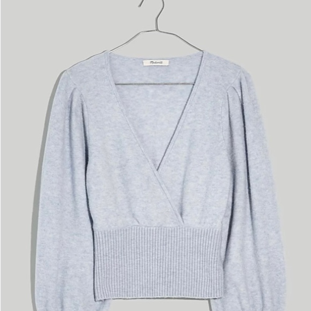 Wrap V-Neck Sweater in Coziest Yarn